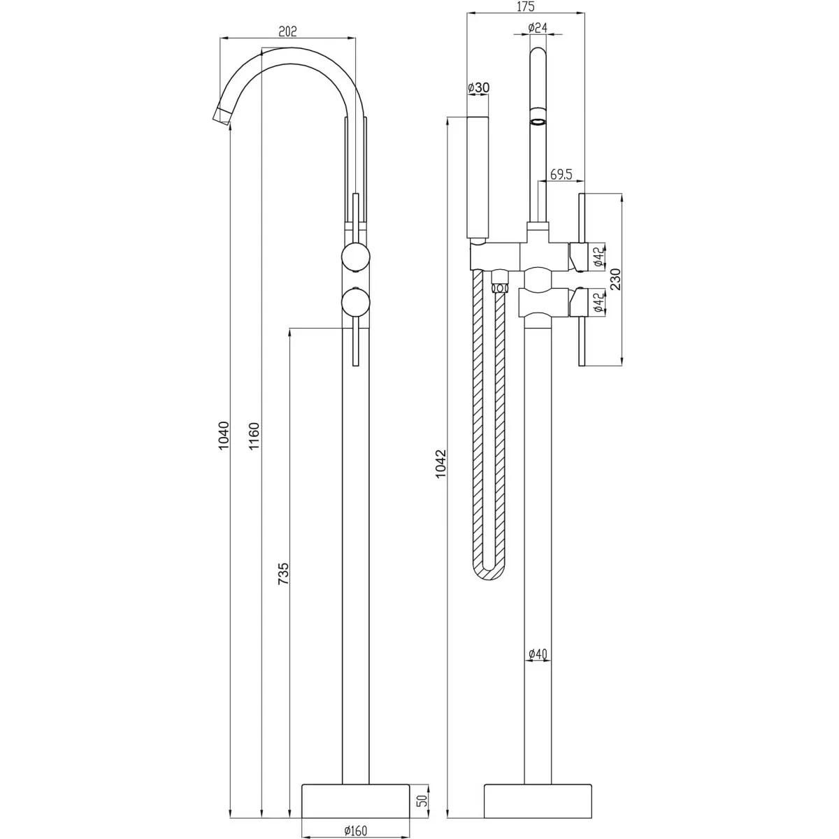 Rechteckige flache Wanne, Whirlpool, Modus