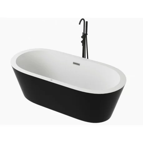 Freistehende Whirlpool Badewanne Spatec Nera